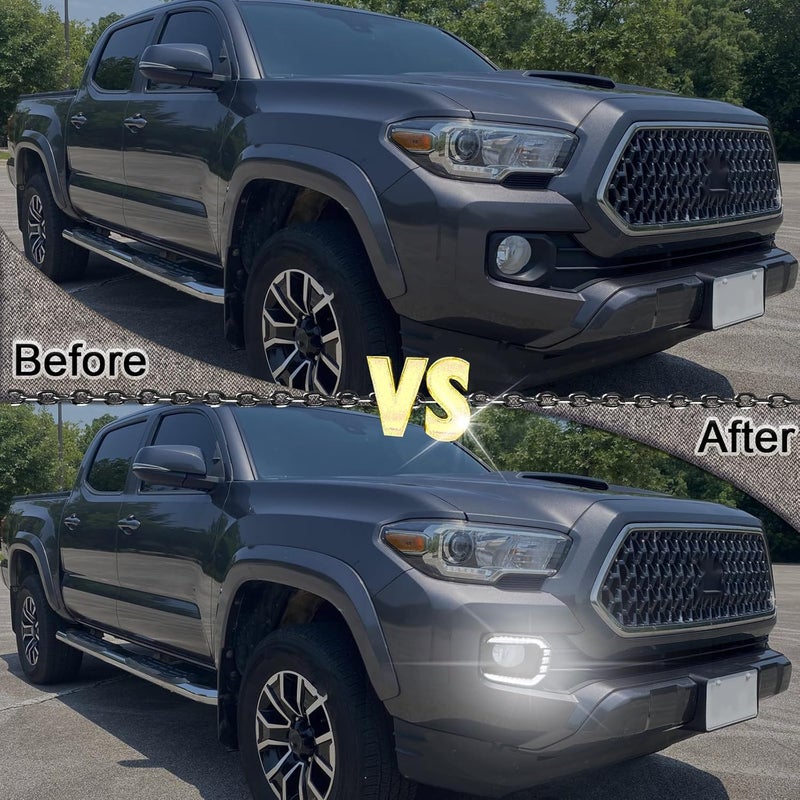 BINQIGOO LED Front Bumper Fog Light Daytime Running Lamp White/Amber Dynamic Sequential Turn Signal Light DRL For 2016-2023 Toyota Tacoma Accessories - Image 5